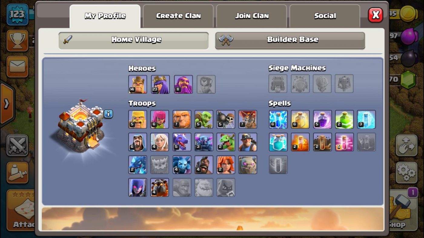 Buy Clash of Clans Account Town Hall 11 Level 123 100% secure.
