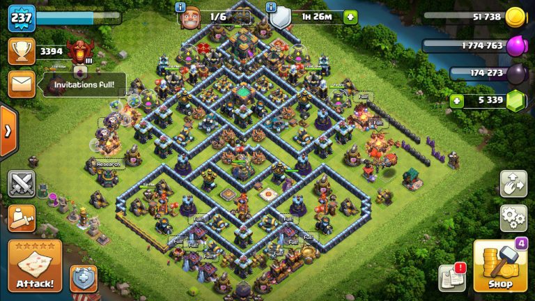 Clash of Clans account Town Hall 14 Level 237 With 5339 Gems