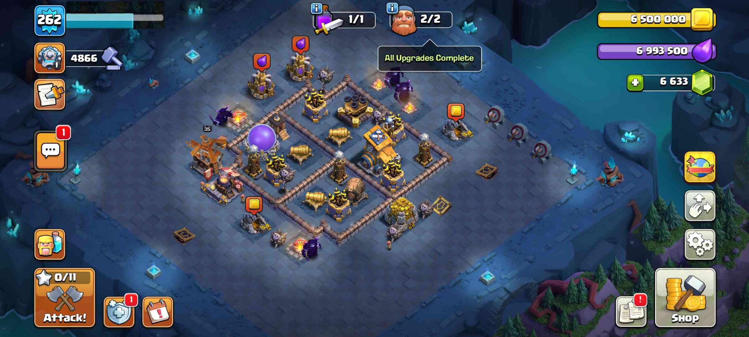 Town Hall 17 Level 261 Builder Base 1