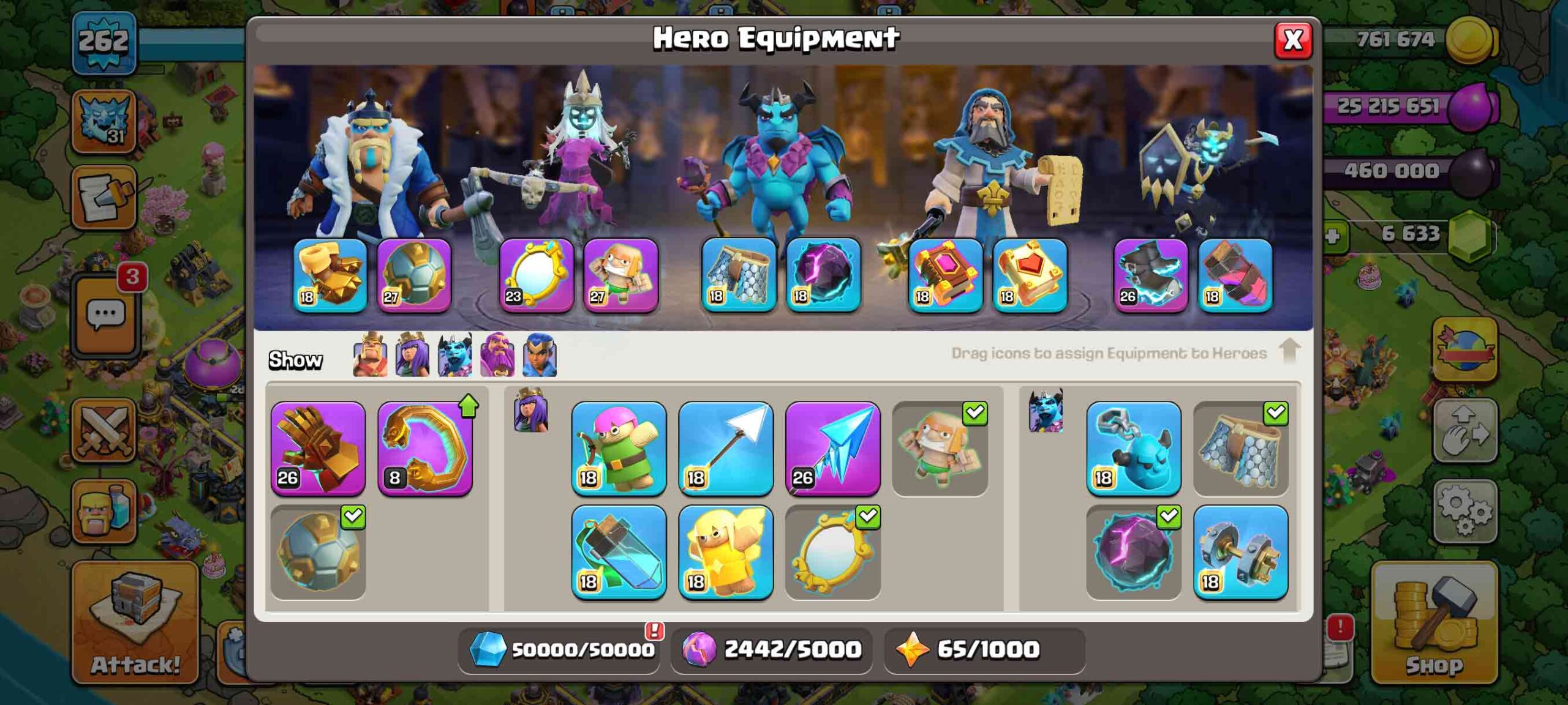Town Hall 17 Level 261 Hero Equipments 1