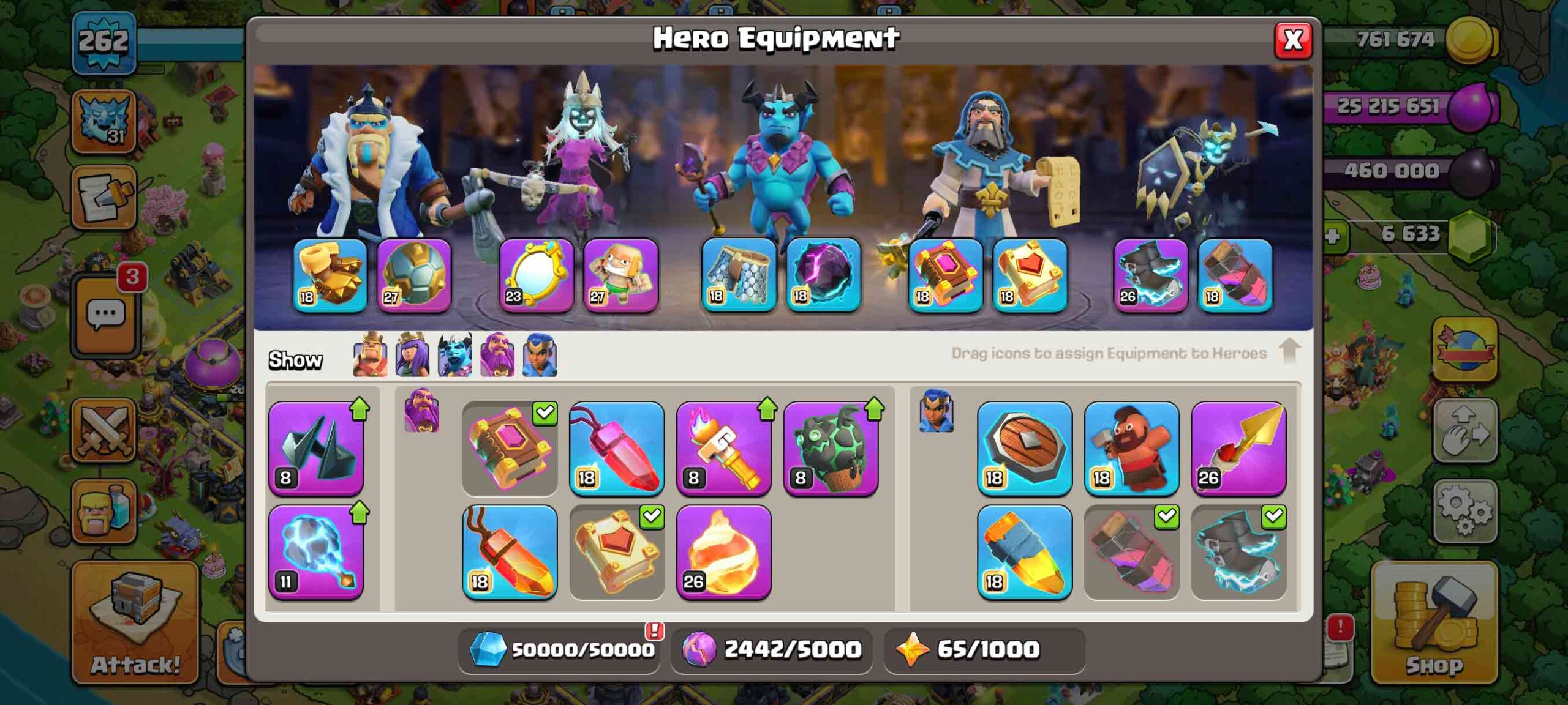 Town Hall 17 Level 261 Hero Equipments 2