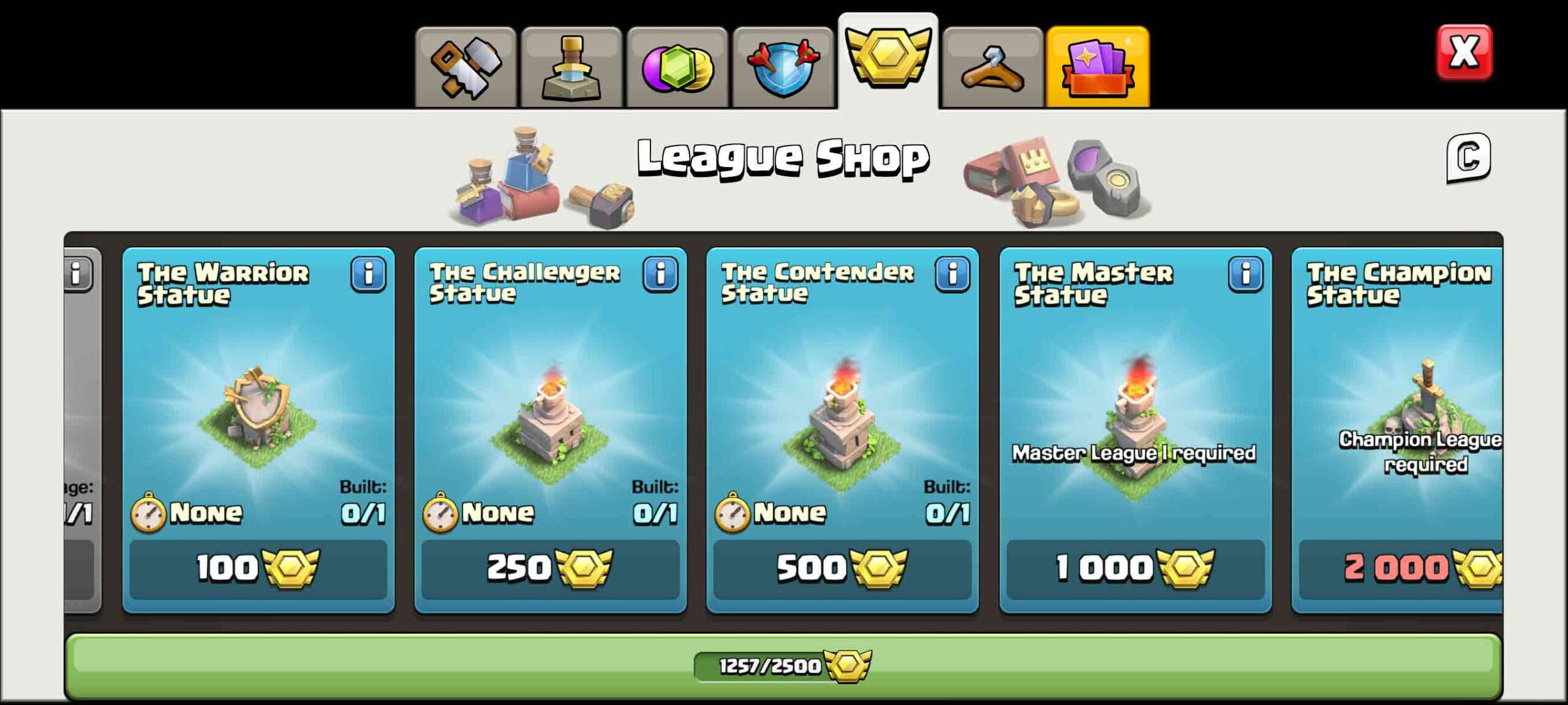 Town Hall 17 Level 261 League Medals