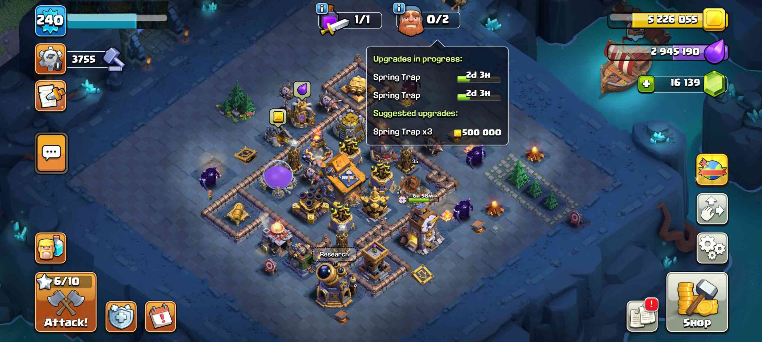 Town Hall 17 Level 240 Builder Base 1