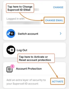 Account Protection & Change Supecell ID Email