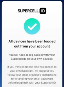 All devices are disconnected from the account