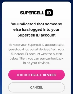 Log out on all devices button