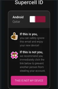Supercell new device alert