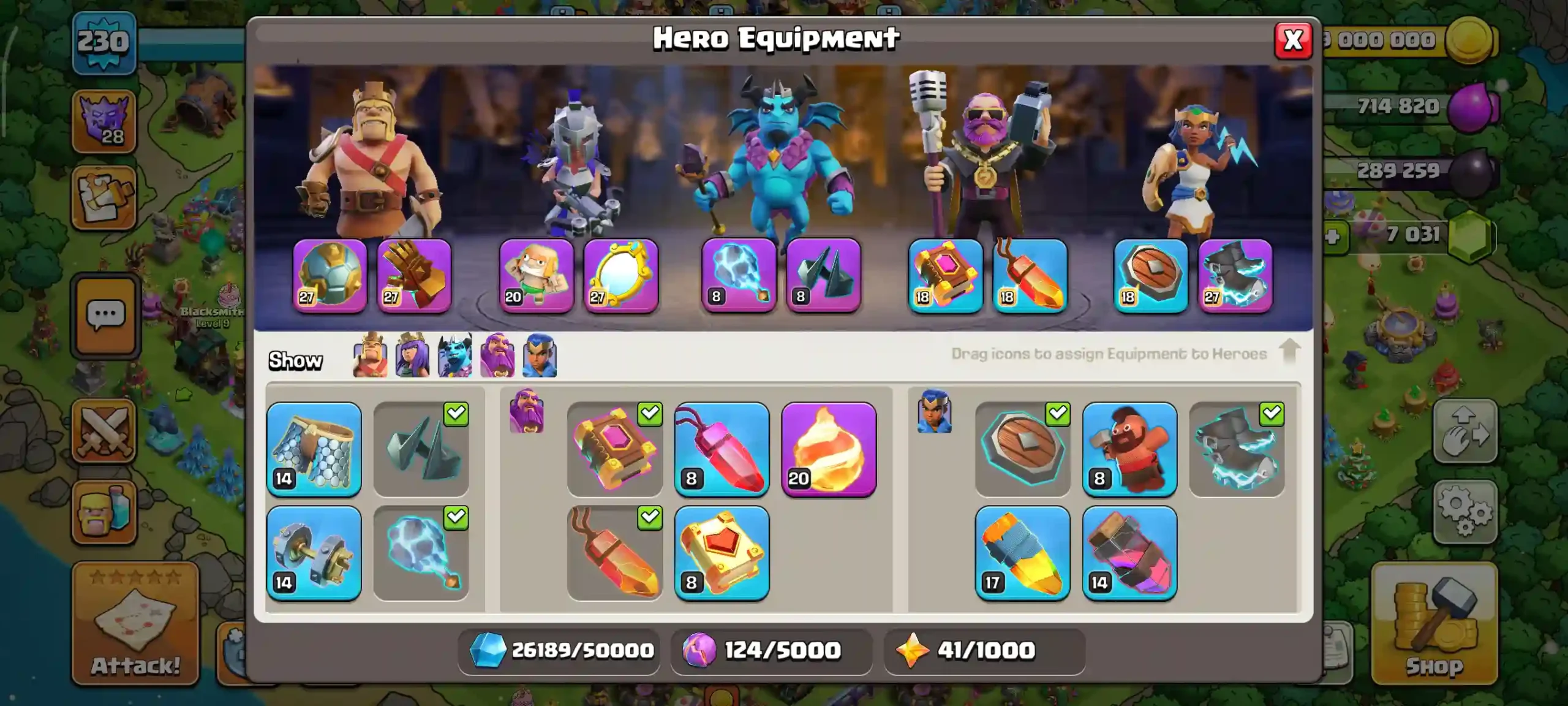 Town Hall 18 Level 230 Hero Equipments 2