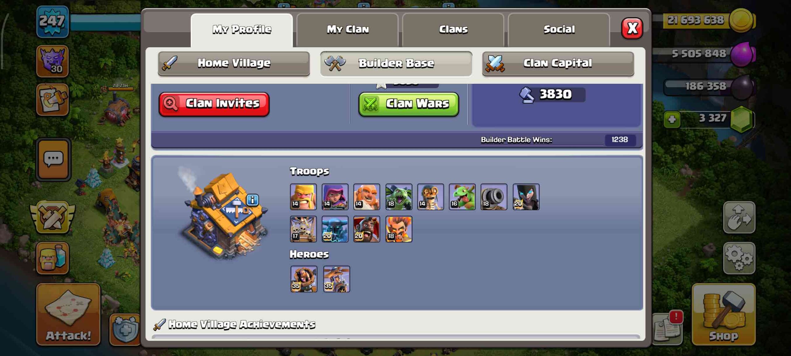 Town Hall 18 Level 247 Builder Profile