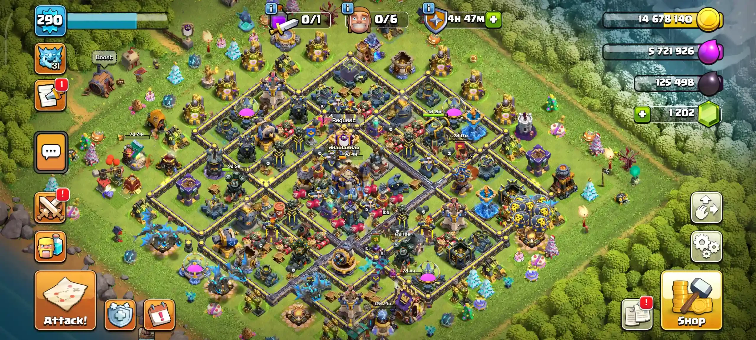 Town Hall 18 Level 290 Main Base