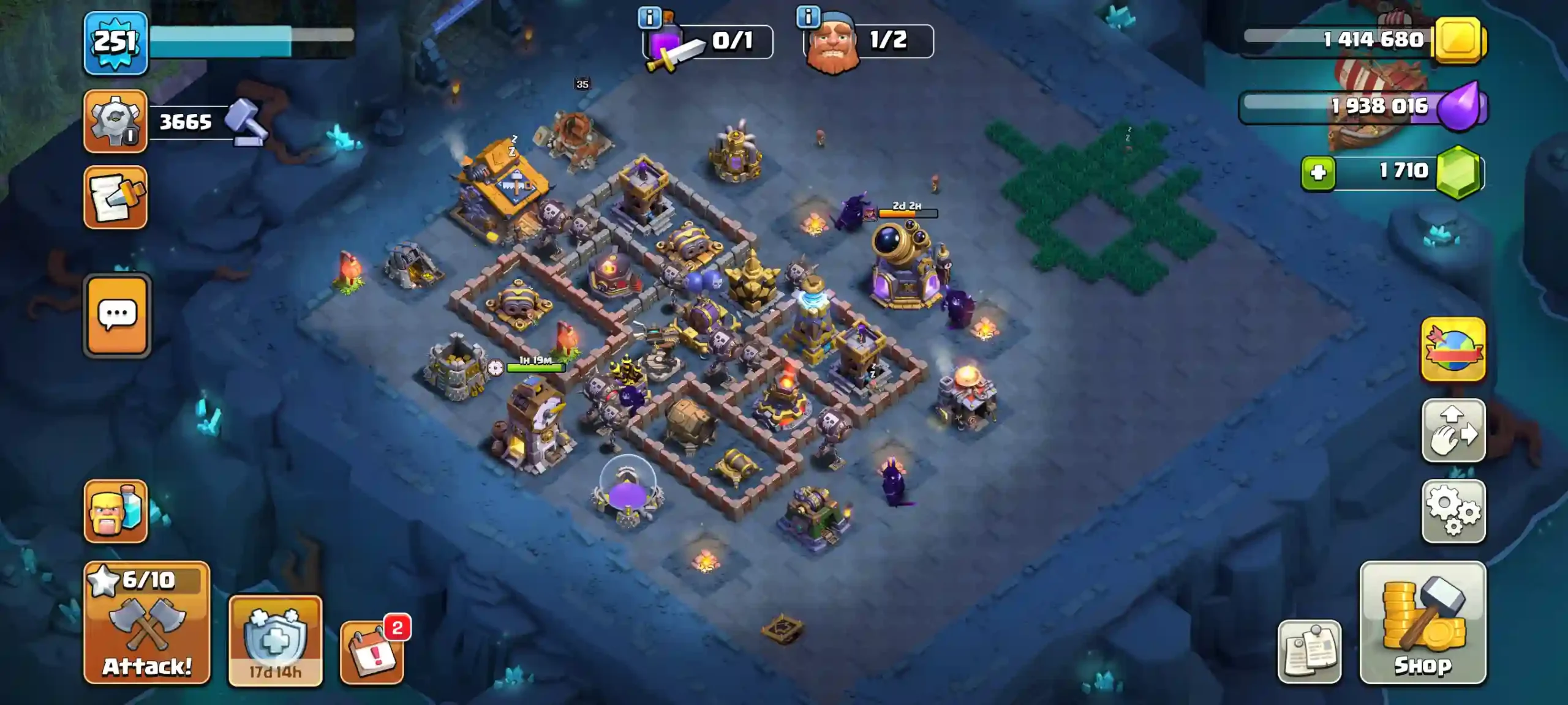 Town Hall 18 Level 251 Builder Base 1