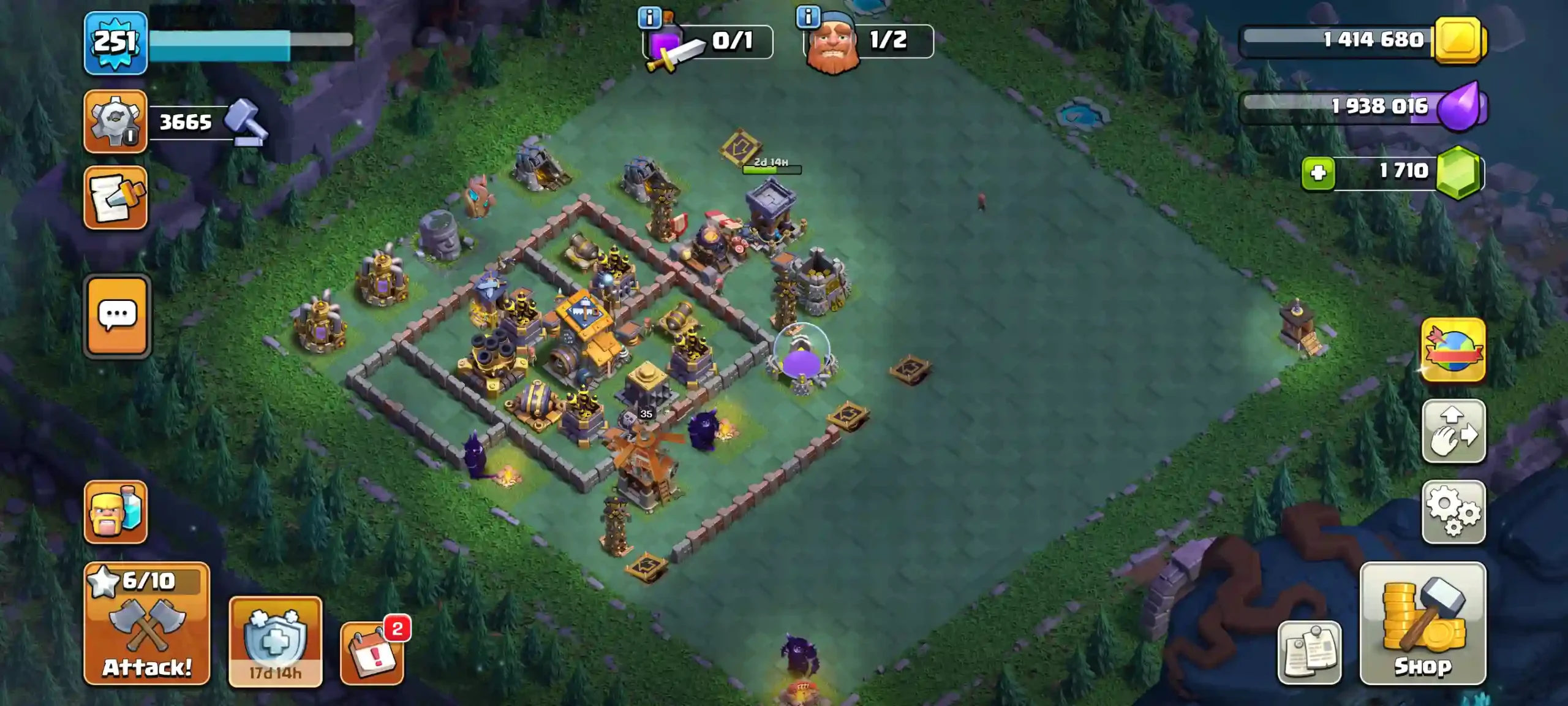 Town Hall 18 Level 251 Builder Base 2