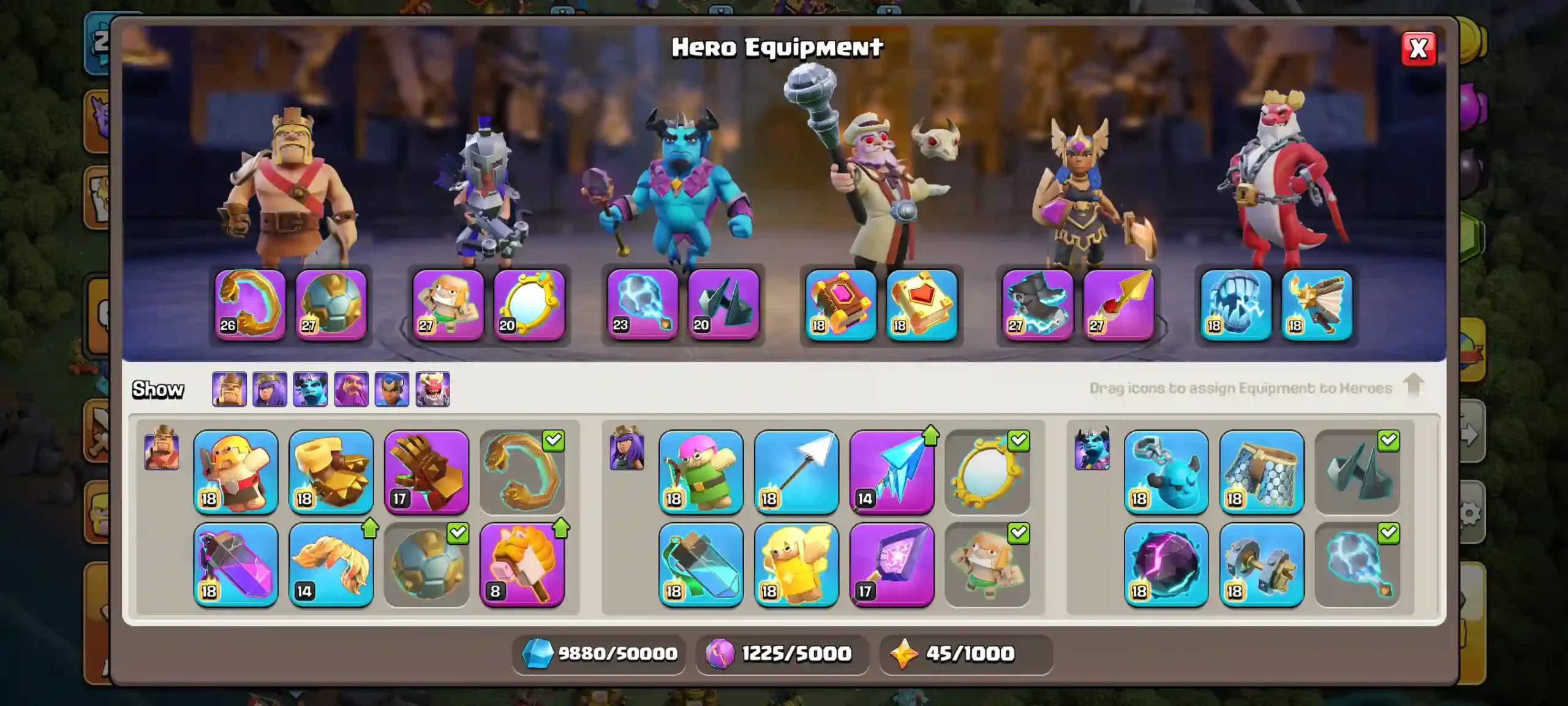 Town Hall 18 Level 251 Hero Equipments 1