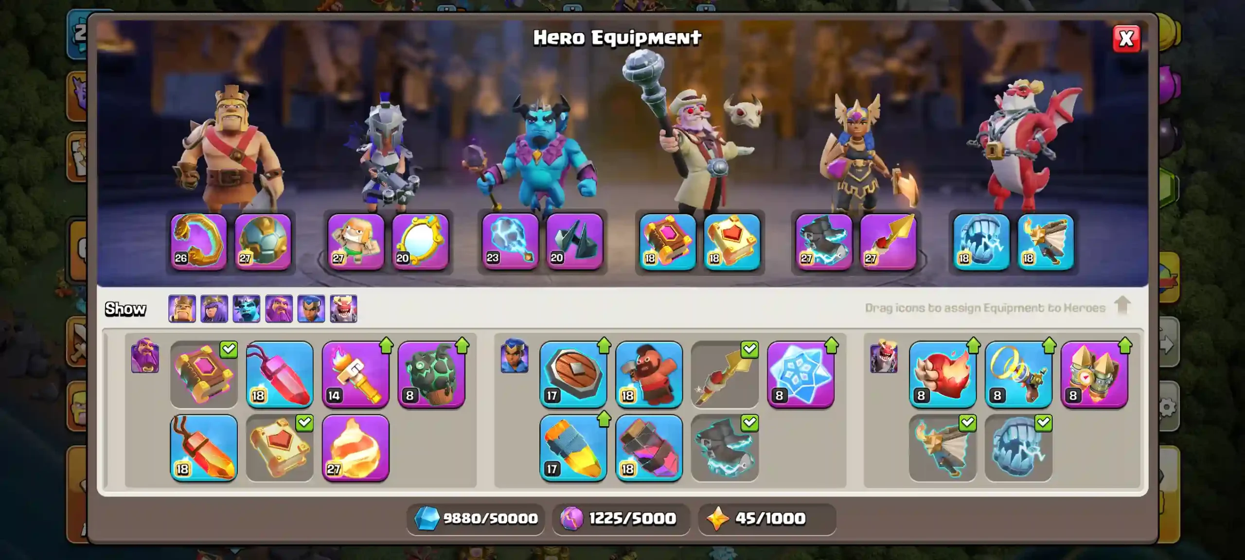 Town Hall 18 Level 251 Hero Equipments 2